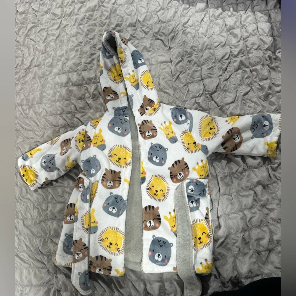 Adorable Animal Print Baby Robe